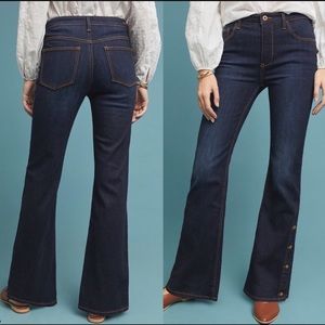 Anthropologie jeans high-rise bootcut with button detail size 30